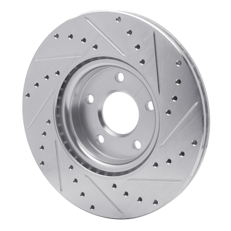 Ford Escape Brake Rotor (1) - Front Left - R1 Concepts - Drilled & Slotted - Silver - `04-`19